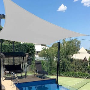 8 ft. x 10 ft. 185 GSM Light Gray Rectangle UV Block Sun Shade Sail for Yard and Swimming Pool etc.