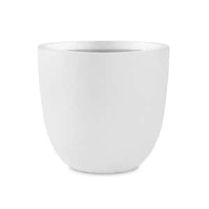 18 in. Dia, Large Pure White Concrete Planter, Outdoor Indoor Modern Round Plant Pots, Lightweight, Heavy-Duty, Seamless