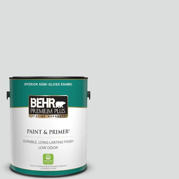 BEHR PREMIUM PLUS 1 gal. #ECC-33-2 Silver Sands Semi-Gloss Enamel Low Odor Interior Paint & Primer