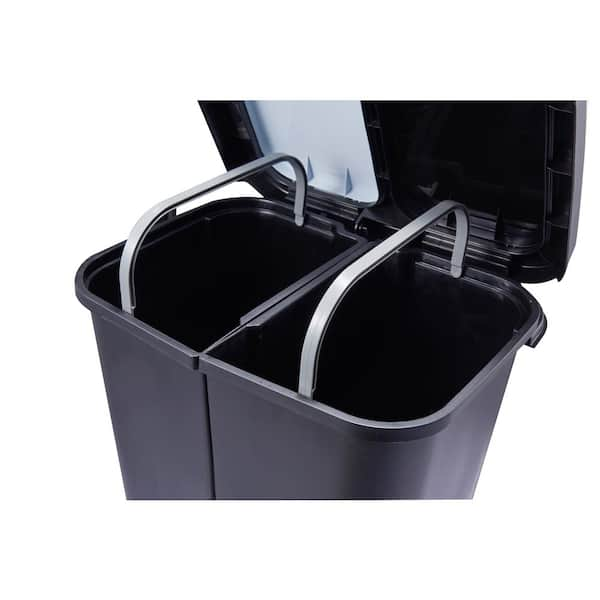 Dual Plastic Trash and buy Recycle Bin with Slow Close Lid, Black, 11 g-S