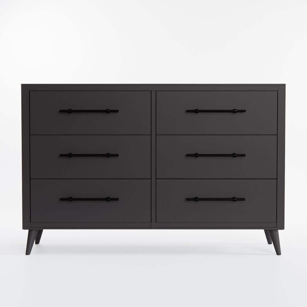 Brookside Emery 6 Drawer Gray Dresser 36 In H X 55 In W X 16 In D Bs0001gr6d The Home Depot