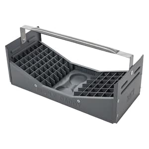 87-Compartment Gray Polyethylene Portable Plumbing Nipple Caddy Small Parts Organizer