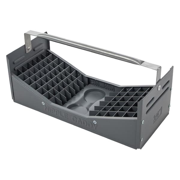 AMERICAN BUILT PRO 87-Compartment Gray Polyethylene Portable Plumbing Nipple Caddy Small Parts Organizer