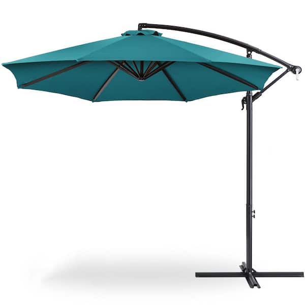 Unbranded 10 ft. Steel Cantilever Tilt Patio Umbrella in Cerulean