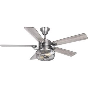 Greer Collection 54'' 5 Blade Black Farmhouse Ceiling Fan with LED Bulbs Included and Remote