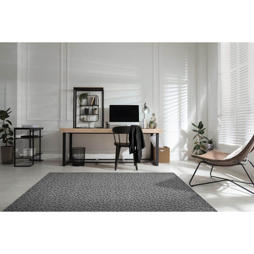 Cinder Gray Tufted Square Synthetic 12' x 12' Area Rug