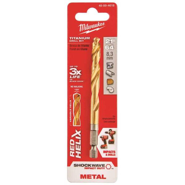 Unbranded 21/64 in. Shockwave Titanium Drill Bit