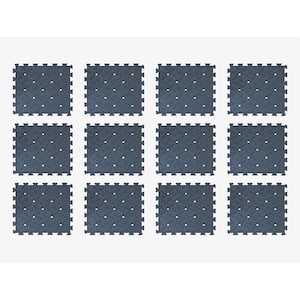 A1HC Puzzle Interlocking Tiles Mat Black 18 in. W x 18 in. L Rubber Exercise/Gym Flooring Workout (12-Tiles/27 sq. ft.)