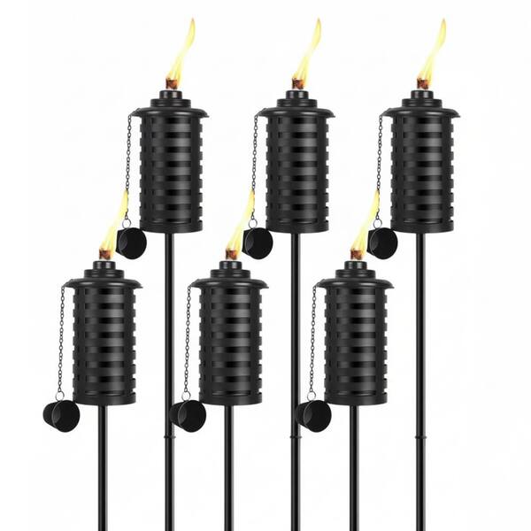 6 Pcs Metal Torch for Outside, 16 oz Outdoor Metal Torch Garden Decor ...