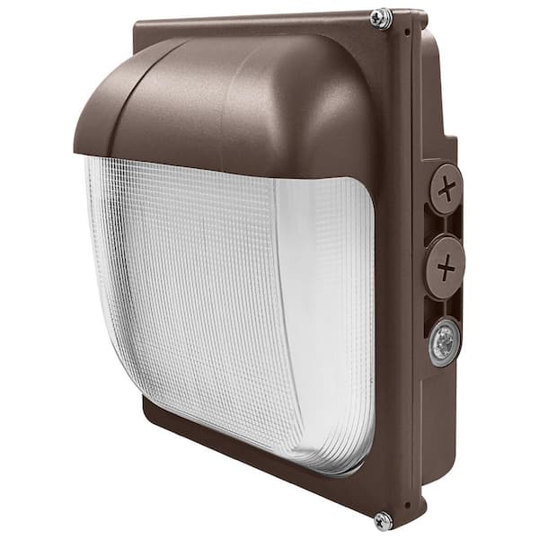 175-Watt Equivalent Integrated LED Brown Dusk to Dawn Wall Pack Light 2400/4800/7200 Lumens 3CCT 3000K/4000K/5000K