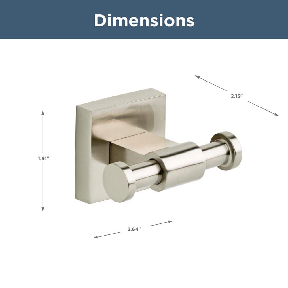 Maxted Satin Nickel Wall Mounted Double Robe Hook