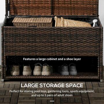 Unbranded 81 Gal. Outdoor Deck Box and Shoe Storage Deck Box-4