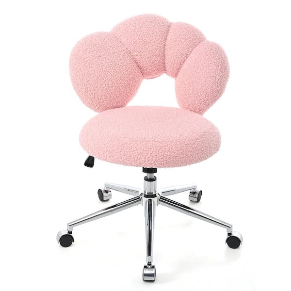 HOMCOM Rainbow color Faux Fur Unicorn Office Chair with Mid-Back