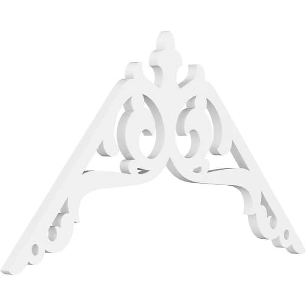 Ekena Millwork 1 in. x 36 in. x 21 in. (14/12) Pitch Amber Gable Pediment Architectural Grade PVC Moulding