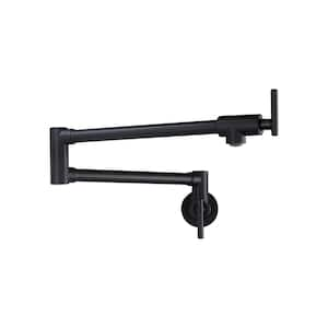 Modern Wall Mount Pot Filler in Matte Black