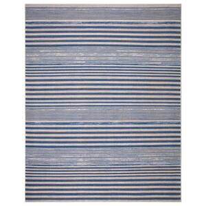 Ione Blue/Cream 8 ft. x 10 ft. Striped Low Pile Area Rug