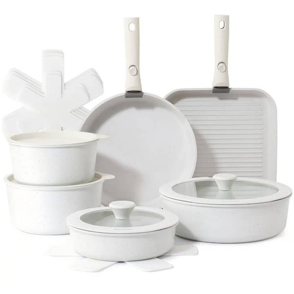 17-Piece Aluminum Pots and Pans Set, Nonstick Detachable Handle Cookware Set, Kitchen Cookware Set with Removable Handle