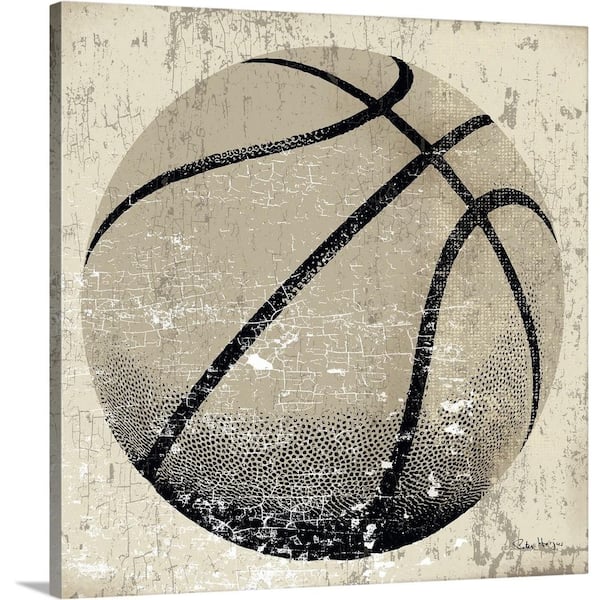"Vintage Basketball" by Peter Horjus Canvas Wall Art