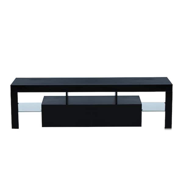 Z-joyee 63 in. Black TV Stand Fits TV's up to 70 in. with LED Lights