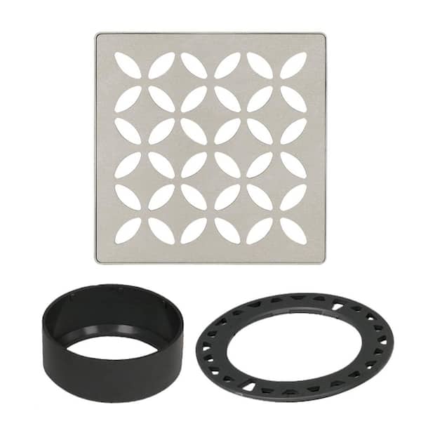 Kerdi-Drain 4 in. Greige Floral Drain Grate