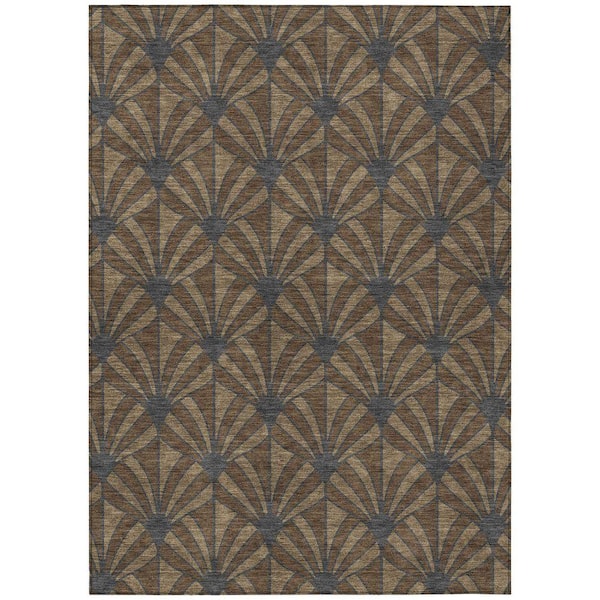 Chantille Machine Washable Indoor/Outdoor Abstract ACN2426 Chocolate 3 ft. x 4 ft. Area Rug
