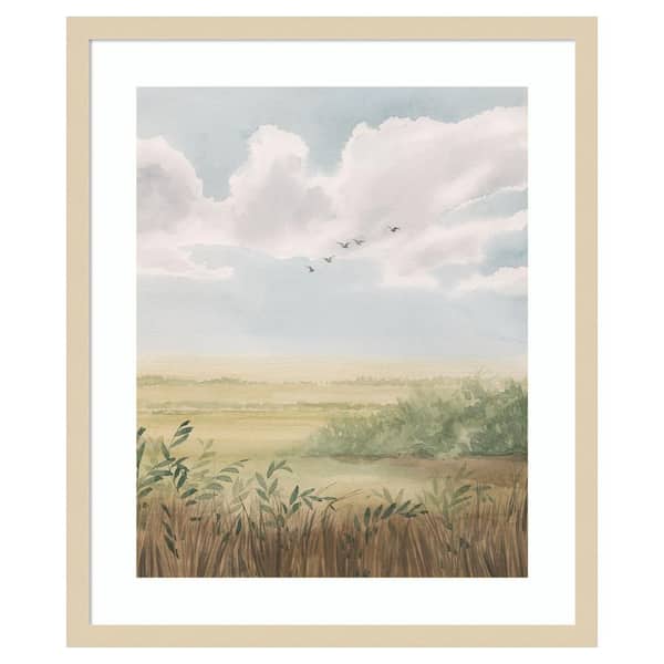 Amanti Art Clear Day Meadow II by Grace Popp 21 in. W x 25 in. H. Wood Framed Wall Art Print Framed in Brown