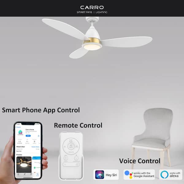 Fayette II 52 in. Integrated LED Indoor/Outdoor White Smart Ceiling Fan with Light and Remote, Works Alexa/Google Home