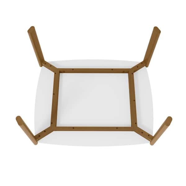 Manhattan Comfort Mid-Century Modern Gales 47.24 Dining Table with Solid Wood Legs in Matte White Manhattan Comfort Mid-Century Modern Gales 47.24 Dining Table with Solid Wood Legs in Matte White