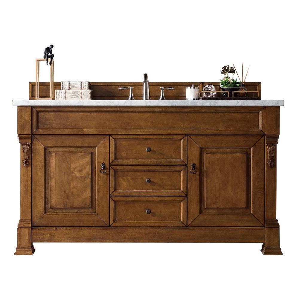 Brookfield 60 in. W x 23.5 in. D x 34.3 in. H Single Vanity in Country Oak 