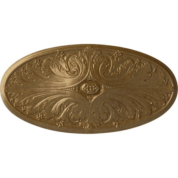 Ekena Millwork 24-3/4 in. W x 12-1/2 in. H x 1-3/4 in. Madrid Urethane Ceiling, Pale Gold