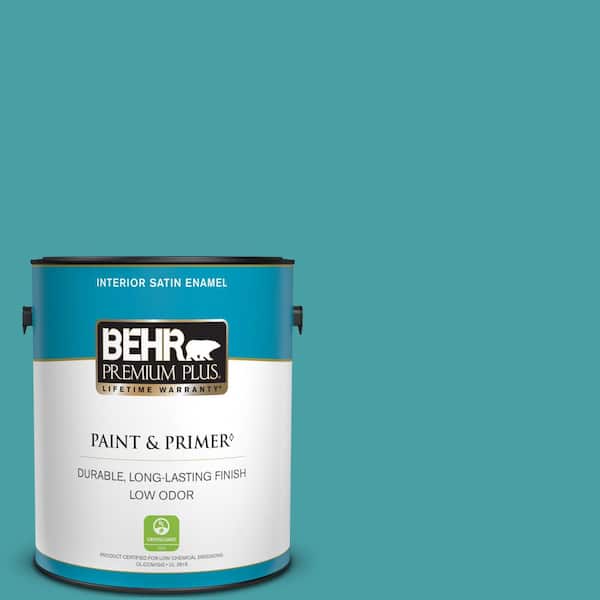 BEHR PREMIUM PLUS 1 gal. #M460-5 Aqua Fresco Satin Enamel Low Odor Interior Paint & Primer