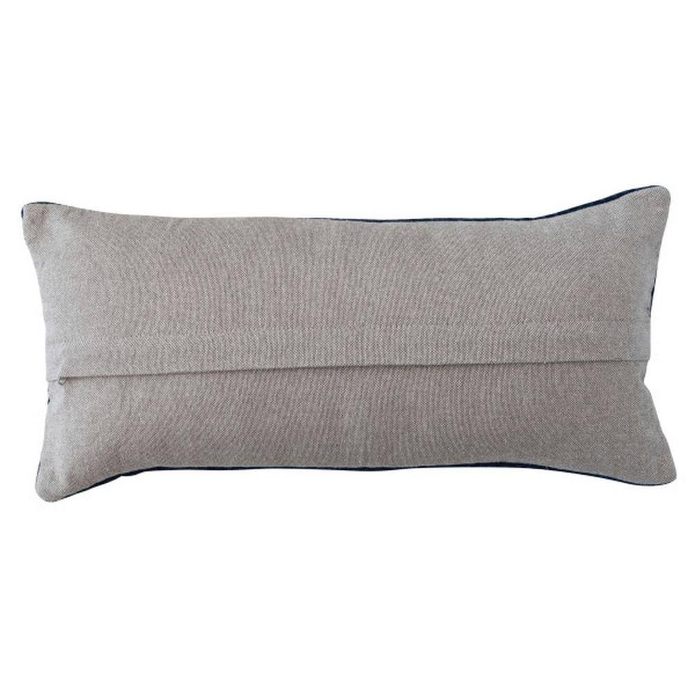Multicolor Cotton Velvet Embroidered Beetle Lumbar Pillow