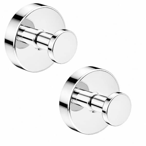 Stainless Steel Suction Cup Hooks for Shower No Drilling Robe Hooks Chrome Removable Towel Hooks 2 Pack