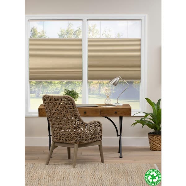 Perfect Lift Window Treatment Cut-to-Width Alabaster Cordless Top Down Bottom Up Blackout Eco Polyester Cellular Shade 18.5 in. W x 48 in. L