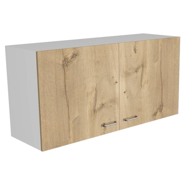 Miscool Anky 39.3 in. W x 12.6 in. D x 19.3 in. H Bathroom Storage Wall Cabinet in Brown with Two Doors