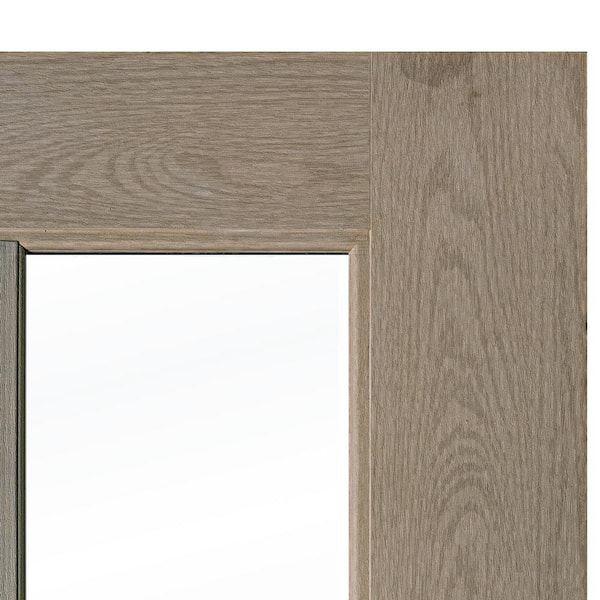 Faux Pivot 36in.x79in. 6-Lite LH Clear Glass OL Stain Fiberglass Assembly Required Front Door Kit w/QuickAssembleJamb