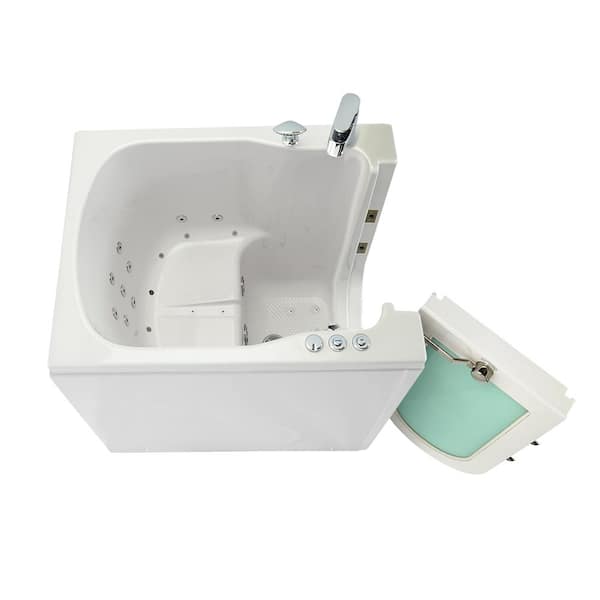 Front Entry 32 in. x 40 in. Walk-In Whirlpool & Air Bath Bathtub in White, Left Outward Swing Door, Fast Fill & Drain Front Entry 32 in. x 40 in. Walk-In Whirlpool & Air Bath Bathtub in White, Left Outward Swing Door, Fast Fill & Drain