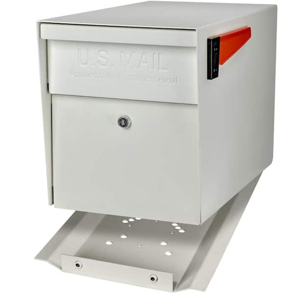 Mail Boss Locking Post-Mount Mailbox with High Security Reinforced Patented Locking System, Cream White