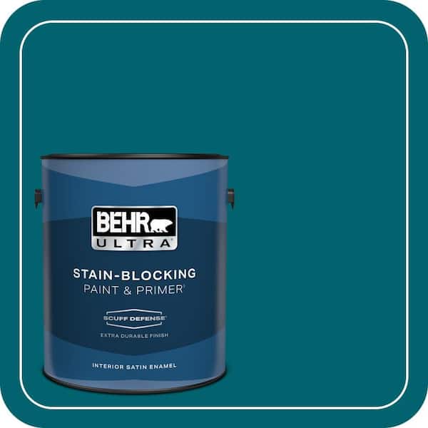 BEHR ULTRA 1 gal. #S-H-520 Peacock Tail Extra Durable Satin Enamel Interior Paint & Primer