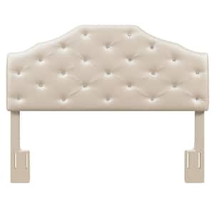 Dawson Pearl White Queen Upholstered Headboard with Crystal Button Tufting
