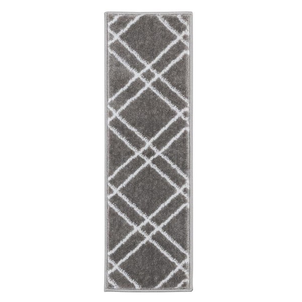 SUSSEXHOME Vintage Collection Gray 9 in. x 28 in. Polypropylene Stair Tread Cover (Set of 13)