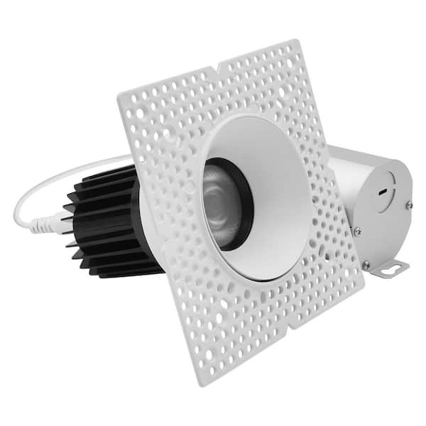 3 In. Integrated LED Trimless Spotlight, Push N’ Lock Zoomable, 5CCT, 15W, 1100LM, CRI90, Dual Dimmable, Beam 24°–50°