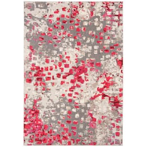 Madison Gray/Red 4 ft. x 6 ft. Geometric Area Rug