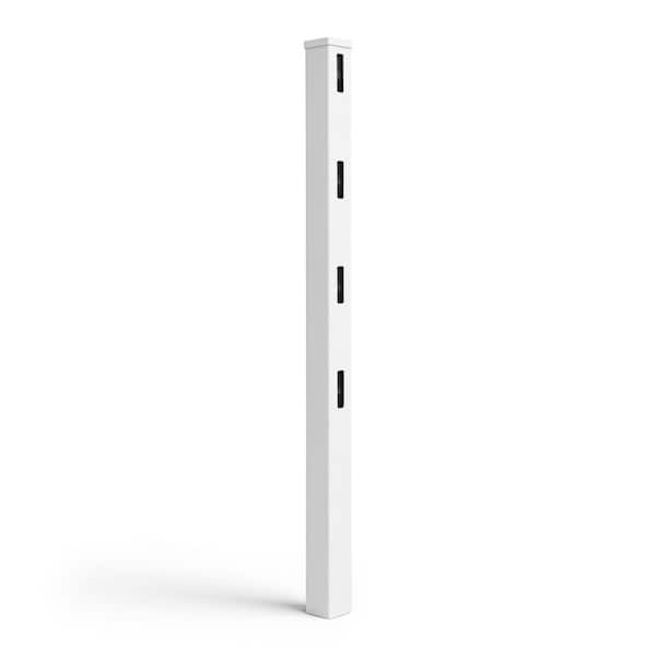 WamBam Fence WamBam 6 ft. H Cambridge White Vinyl Finishing Line Post ...