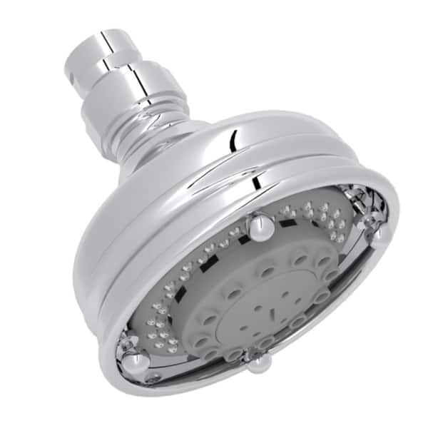 3-Spray 4.1 in. Single Wall Mount Fixed Rain Shower Head in Polished Chrome