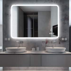 36 in. W x 28 in. H Frameless Rectangular LED Light Bathroom Vanity Mirror
