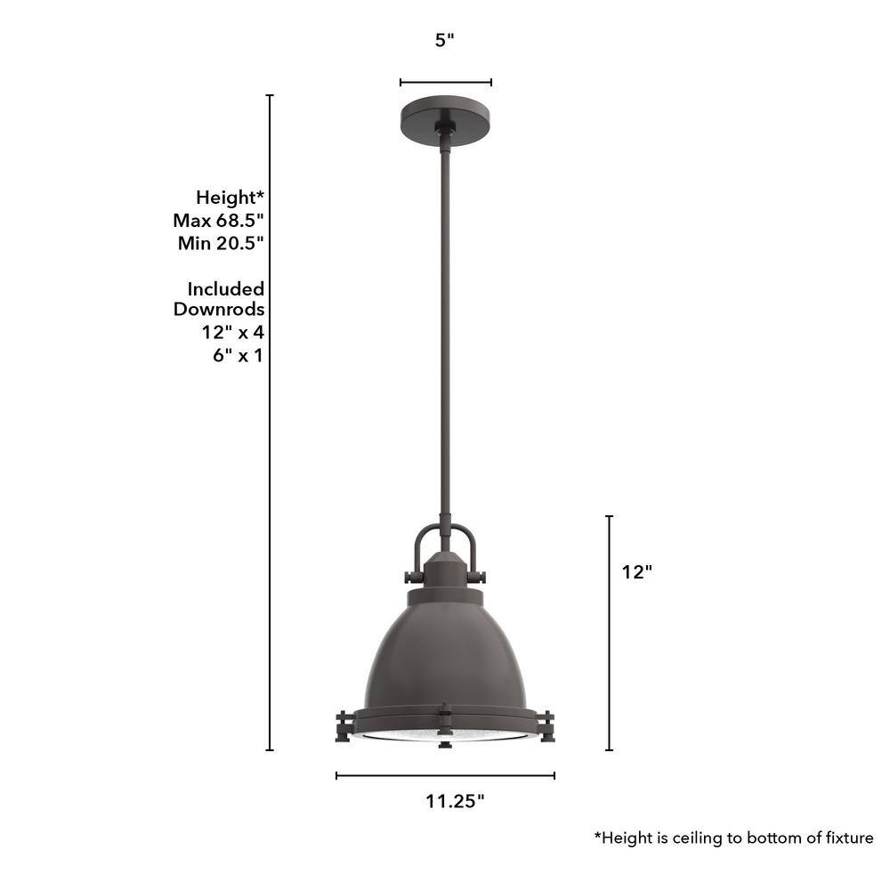 Bridgemoor Noble Bronze Dome Pendant with Clear Holophane Glass