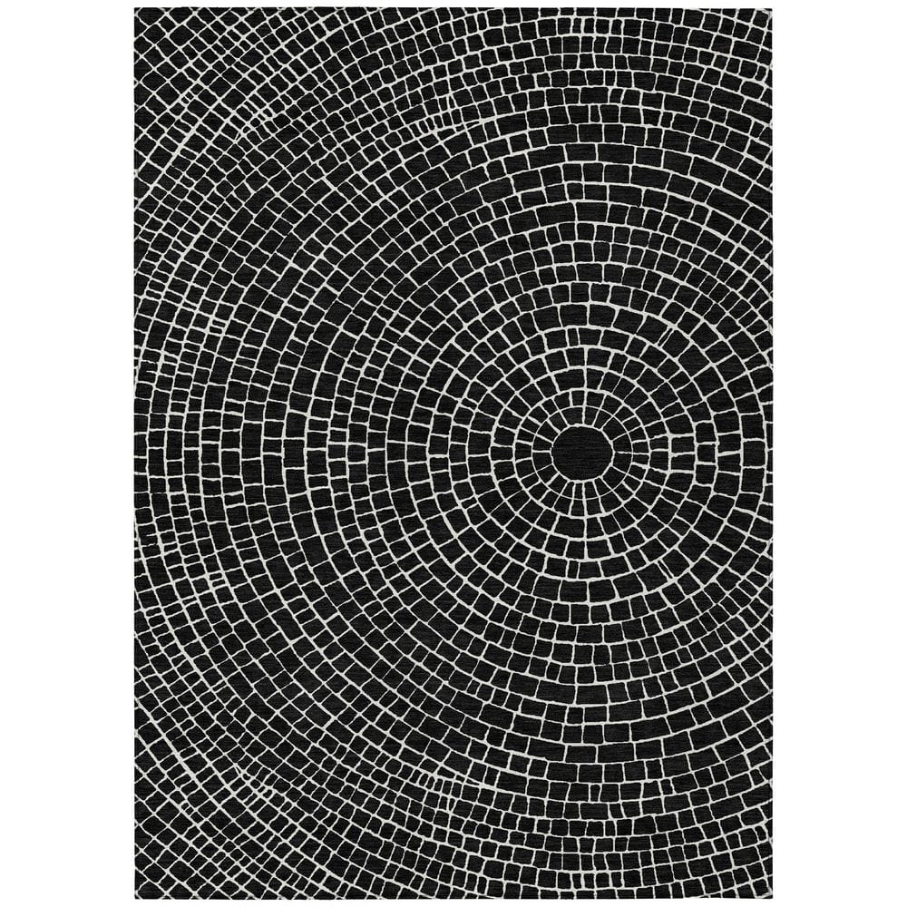 Chantille Machine Washable Indoor/Outdoor Abstract ACN2455 Black 3 ft. x 4 ft. Area Rug price history on PriceWatchPro