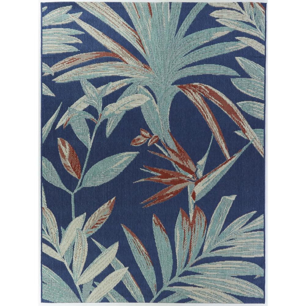 Hampton Bay Multi 6 x 9 Palm Leaf Indoor/Outdoor Area Rug