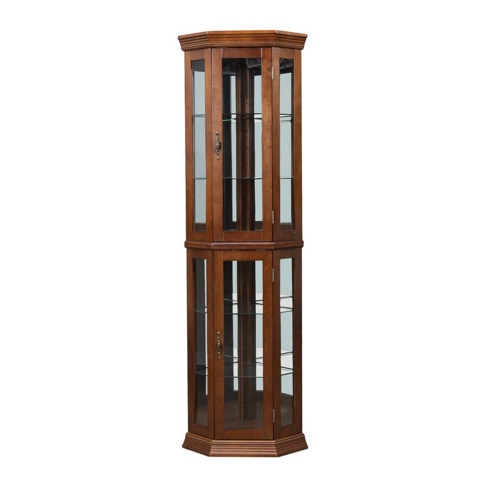 21.5 in. W x 16 in. D x 69.75 in. H Brown MDF Linen Cabinet with Lights and